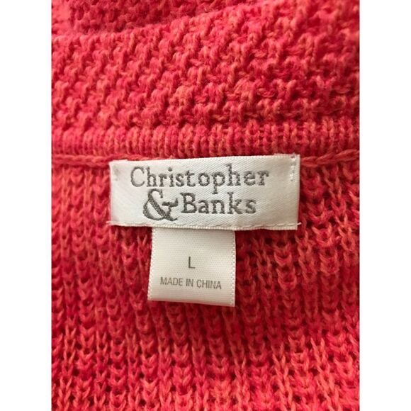 Christopher & Banks Coral 3/4 Sleeve Cardigan Size Large - Picture 6 of 7